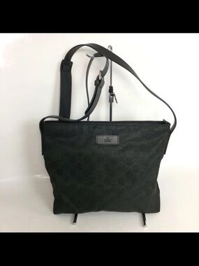 Gucci Black Monogram Shoulder Bag